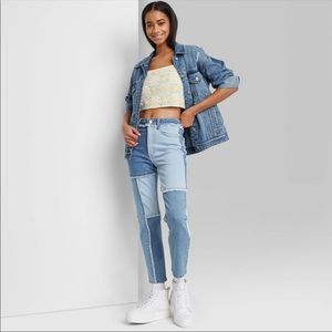 Colorblock Super High Rise Slim Straight Jeans